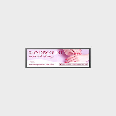 37.6 Inch Bar Type Display màn hình hai mặt Ứng dụng trạm xe buýt Giải pháp ngoài trời